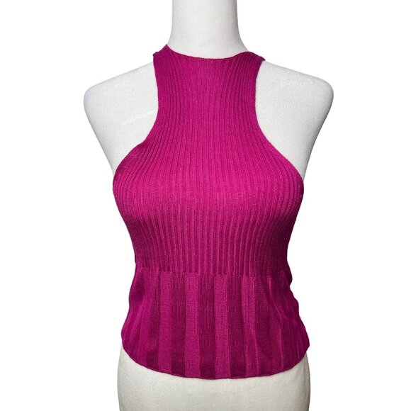 Free People Intimately Switch It Up Camisole Sweater Hot Pink Tank Top Medium - Picture 3 of 10